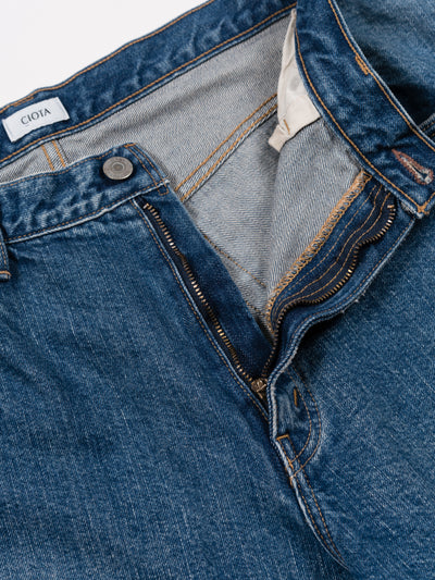 Baggy 5 Pocket Pants Medium Dark Blue Damage