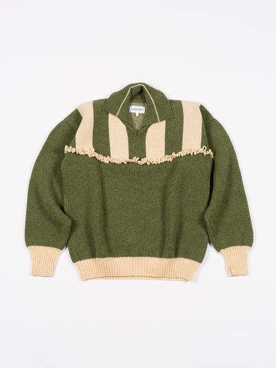 British Lambswool Stripe Felix Jumper Dark Apple/Buttermilk