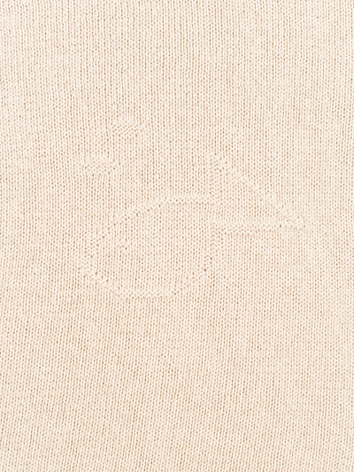 Cotton Roll Neck Fish Sweater Ecru