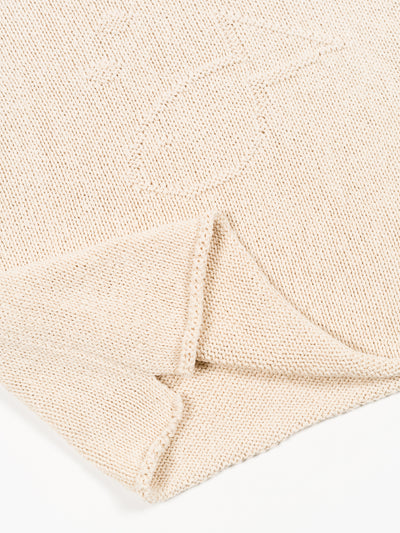 Cotton Roll Neck Fish Sweater Ecru