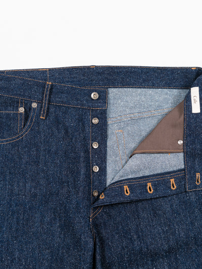 Cotton Silk Denim Pant Blue