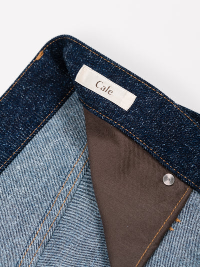 Cotton Silk Denim Pant Blue