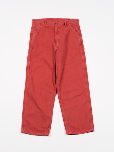 Dad's Fit Oxford Painter Pants Red