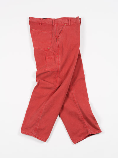 Dad's Fit Oxford Painter Pants Red