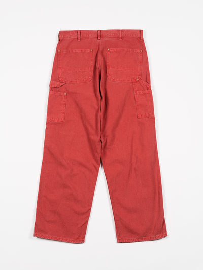 Dad's Fit Oxford Painter Pants Red