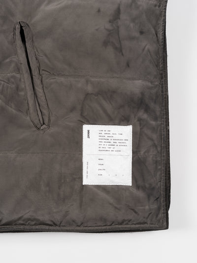 Hand-Dyed Down Stole Vest Charcoal