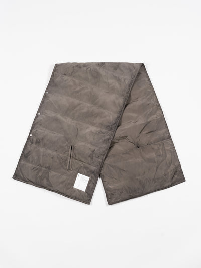 Hand-Dyed Down Stole Vest Charcoal