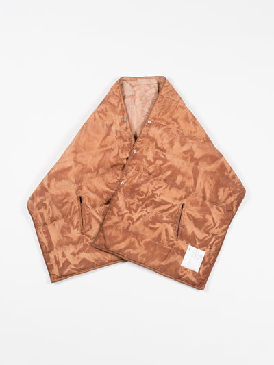 Hand-Dyed Down Stole Vest Teracotta