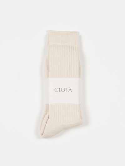 Heavy Weight Pile Socks Off White