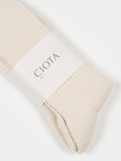 Heavy Weight Pile Socks Off White