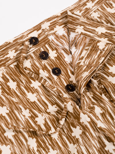 Ikat Flower Cargo Pants Autumn