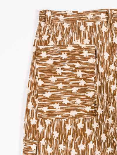 Ikat Flower Cargo Pants Autumn