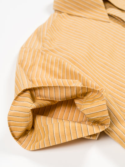 Japanese Striped Cotton Elvas Shirt Mustard Stripe