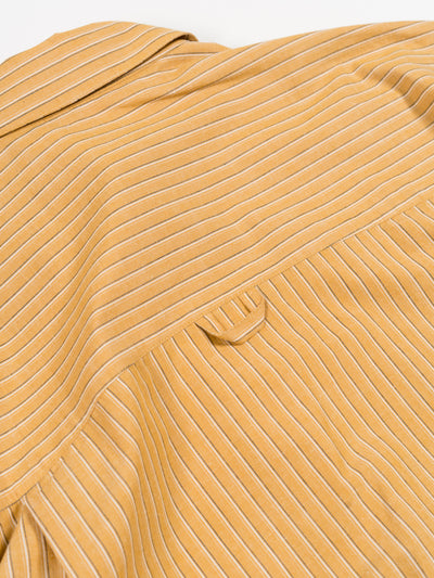 Japanese Striped Cotton Elvas Shirt Mustard Stripe