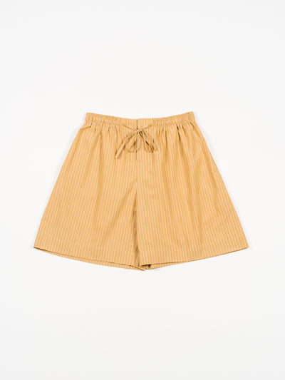 Japanese Striped Cotton Hilda Short Mustard Stripe