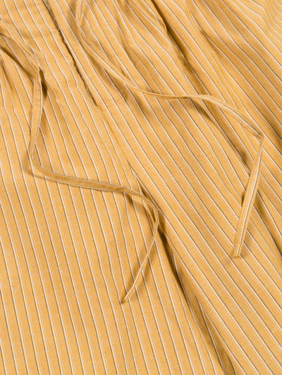 Japanese Striped Cotton Hilda Short Mustard Stripe