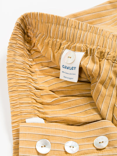 Japanese Striped Cotton Hilda Short Mustard Stripe