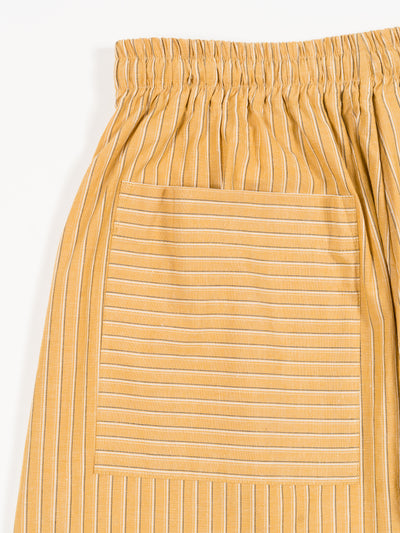 Japanese Striped Cotton Hilda Short Mustard Stripe