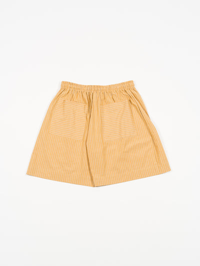Japanese Striped Cotton Hilda Short Mustard Stripe