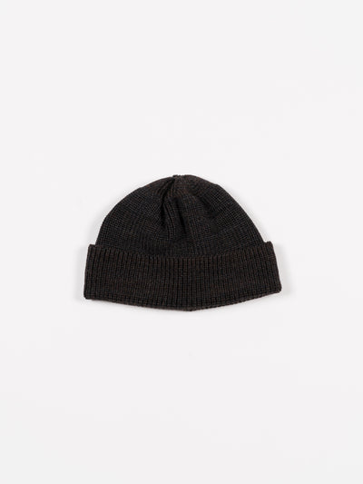 Knit Watch Cap Black Melange