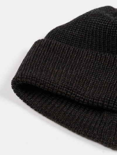 Knit Watch Cap Black Melange
