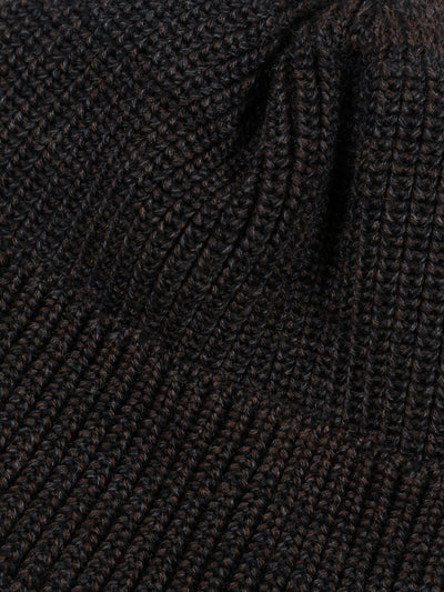 Knit Watch Cap Black Melange