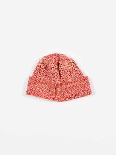 Knit Watch Cap Red Melange