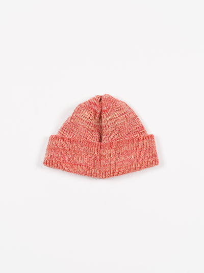 Knit Watch Cap Red Melange