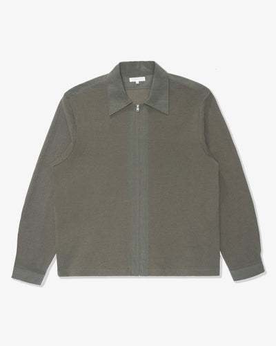 Double Knit Zip Shirt Dark Kelp