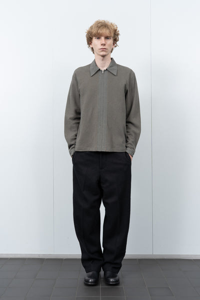 Double Knit Zip Shirt Dark Kelp