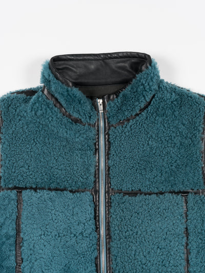 Sheep Boa Shearling Vest Blue