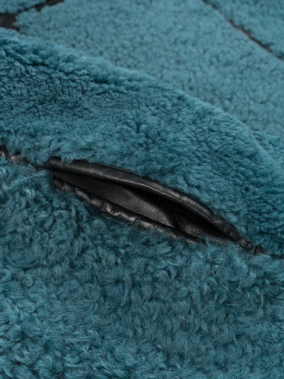 Sheep Boa Shearling Vest Blue