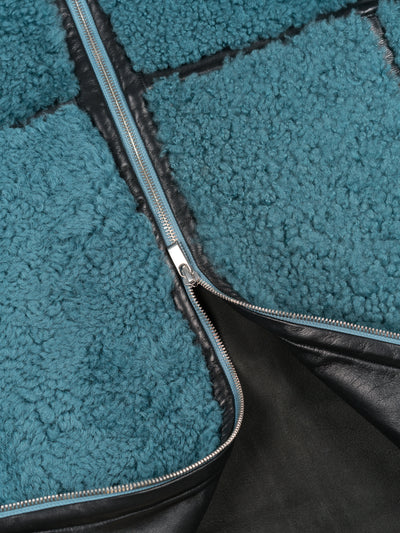 Sheep Boa Shearling Vest Blue