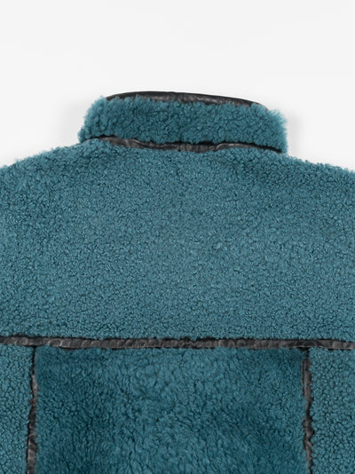 Sheep Boa Shearling Vest Blue