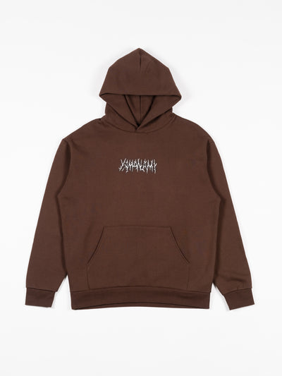 Logo Hooded Sweatshirt Brown