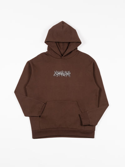 Logo Hooded Sweatshirt Brown