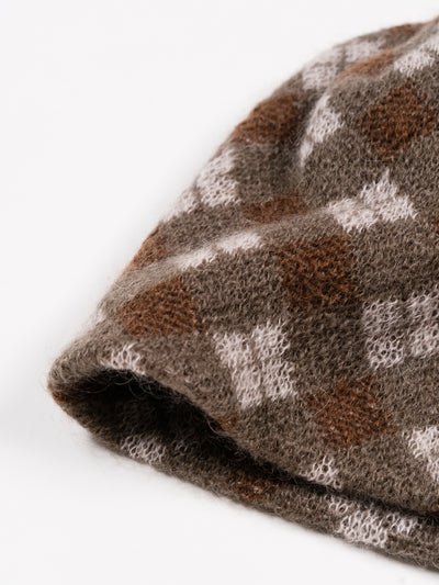 Mohair Skully Brown Argyle