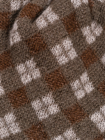 Mohair Skully Brown Argyle