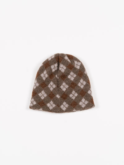 Mohair Skully Brown Argyle