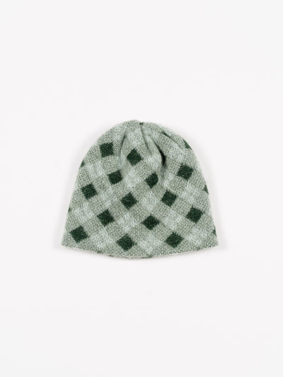 Mohair Skully Green Argyle