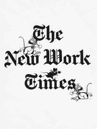 'NEW WORK TIMES' L/S T-Shirt White