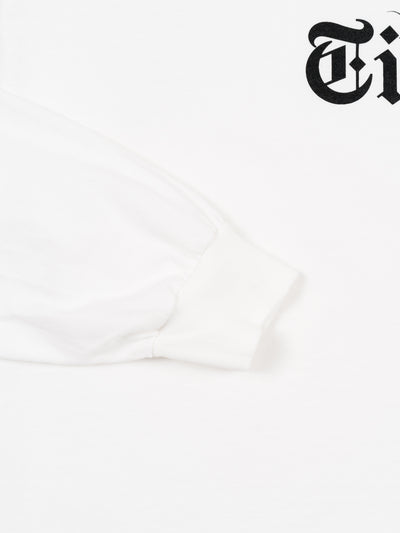 'NEW WORK TIMES' L/S T-Shirt White