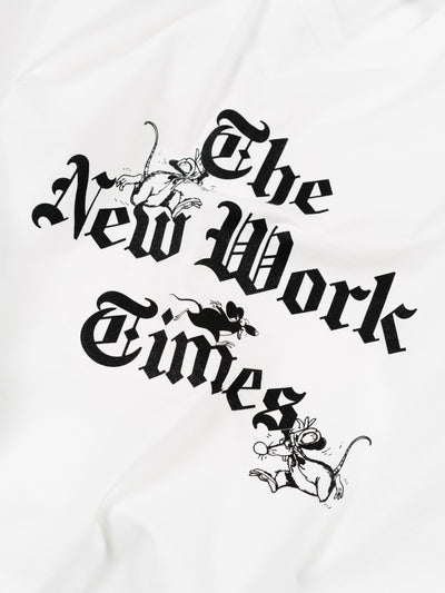 'NEW WORK TIMES' L/S T-Shirt White
