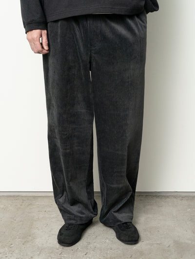 Corduroy Straight Pants Blue Charcoal