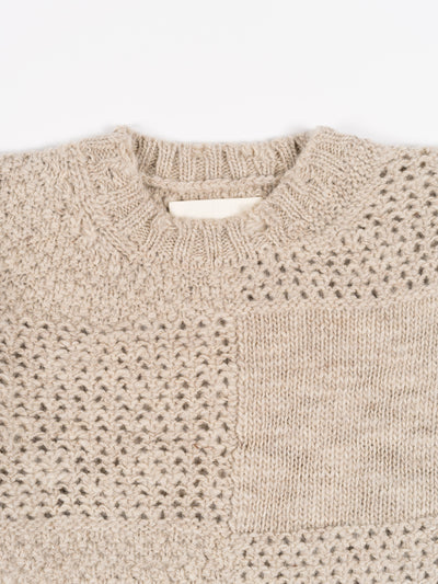 Patchwork Sweater Gray Beige