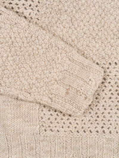 Patchwork Sweater Gray Beige