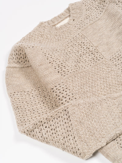 Patchwork Sweater Gray Beige
