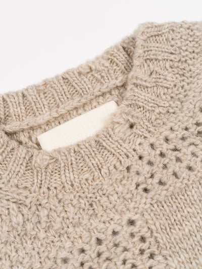 Patchwork Sweater Gray Beige