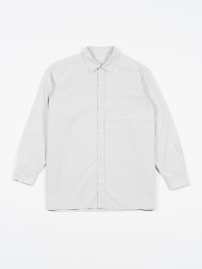 Regular Collar Relaxed Cotton Silk Shirt Stone