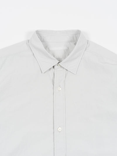 Regular Collar Relaxed Cotton Silk Shirt Stone